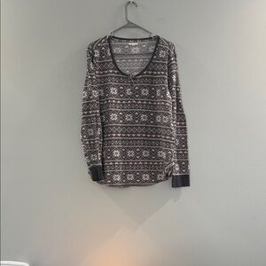 Maurices Black and Pink V-Neck Sweater and Pajama bottoms